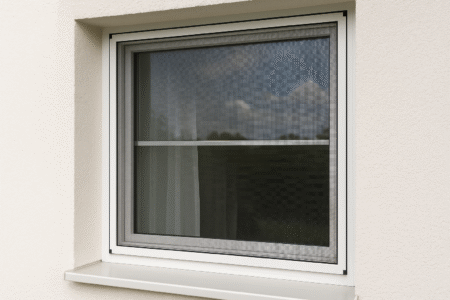 Fenster mit Insektenschutzgitter von außen