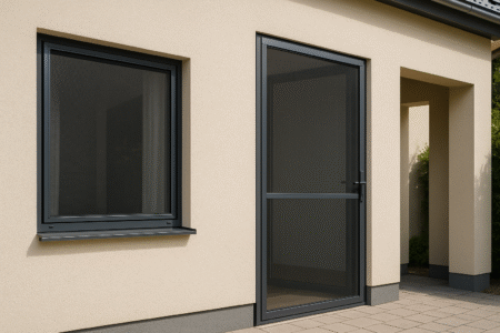 Terrassentür und Fenster mit Insektenschutz von außen